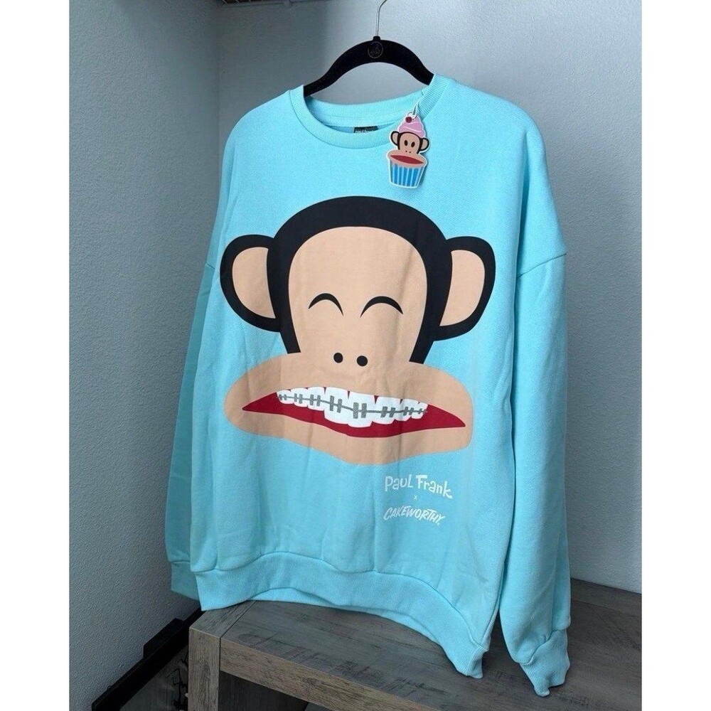 NEW Cakeworthy Paul Frank Julius Monkey Braces Crewneck Sweatshirt Size 3XL